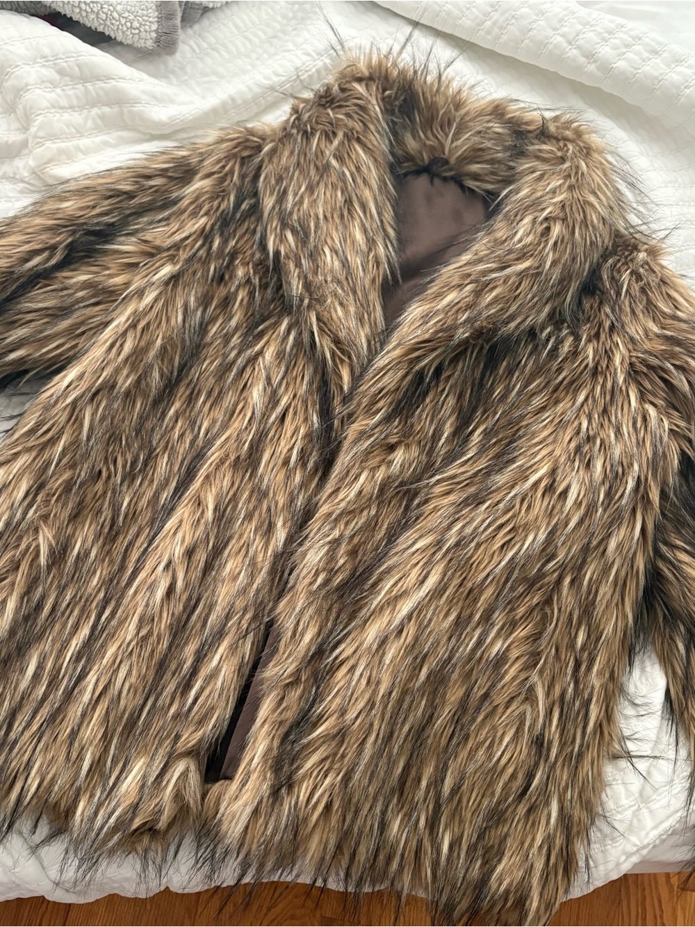 Faux Fur Women's Coat in Brown